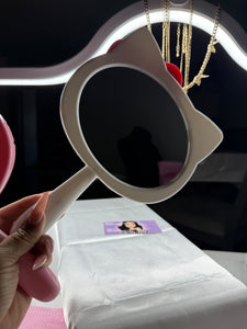 White Hand Held Mirror