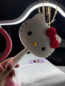 White Hand Held Mirror